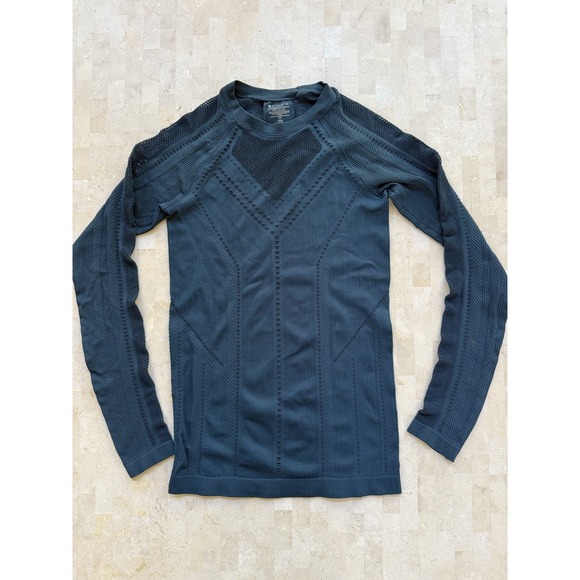 ATHLETA Oxygen Long Sleeve Activewear Top Nordic Teal Yoga Breathable Size XS - Picture 3 of 9